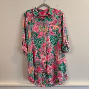 Lilly Pulitzer Journey to the Jungle Natalie shirtdress cover-up